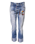 Dsquared² Blue mid-rise washed cotton skinny denim jeans