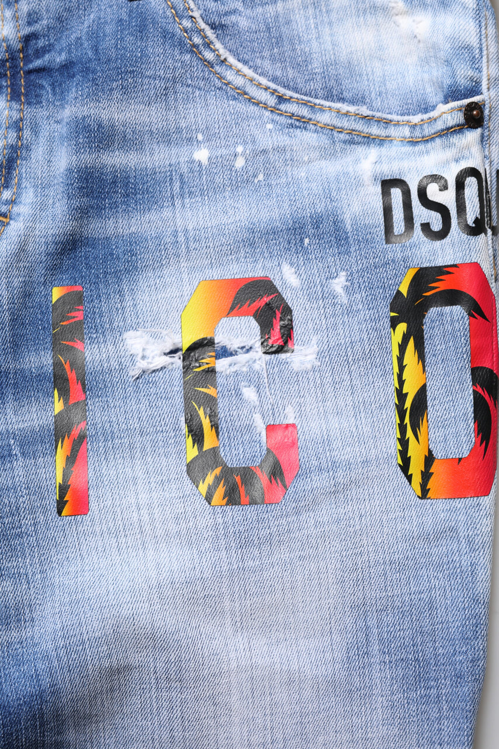 Dsquared² Blue mid-rise washed cotton skinny denim jeans
