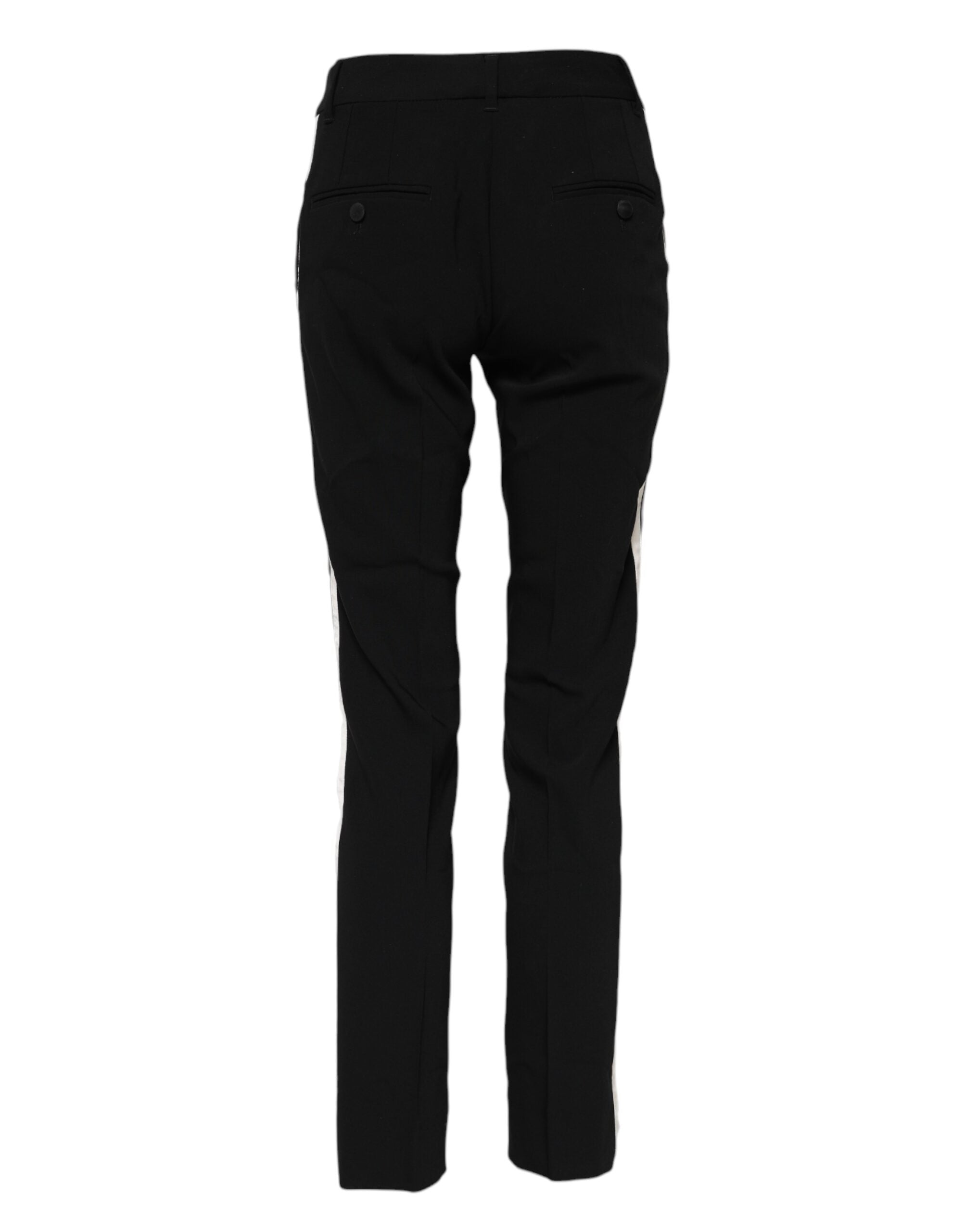 Dolce & Gabbana Schwarze Wollhose mit mittlerer Taille und konisch zulaufendem Kleid
