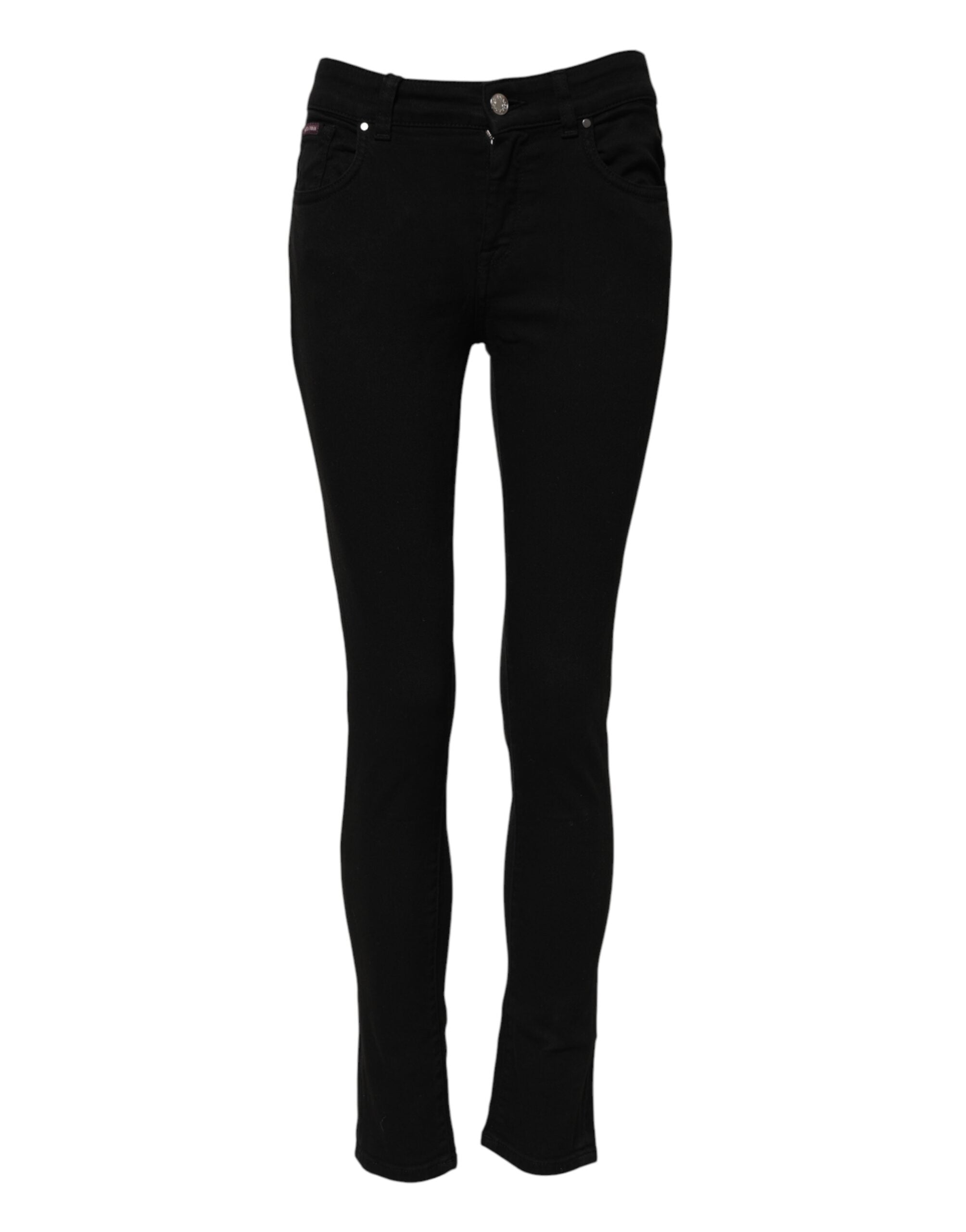 Dolce & Gabbana Black Mid-Rise Cotton Skinny Denim Jeans