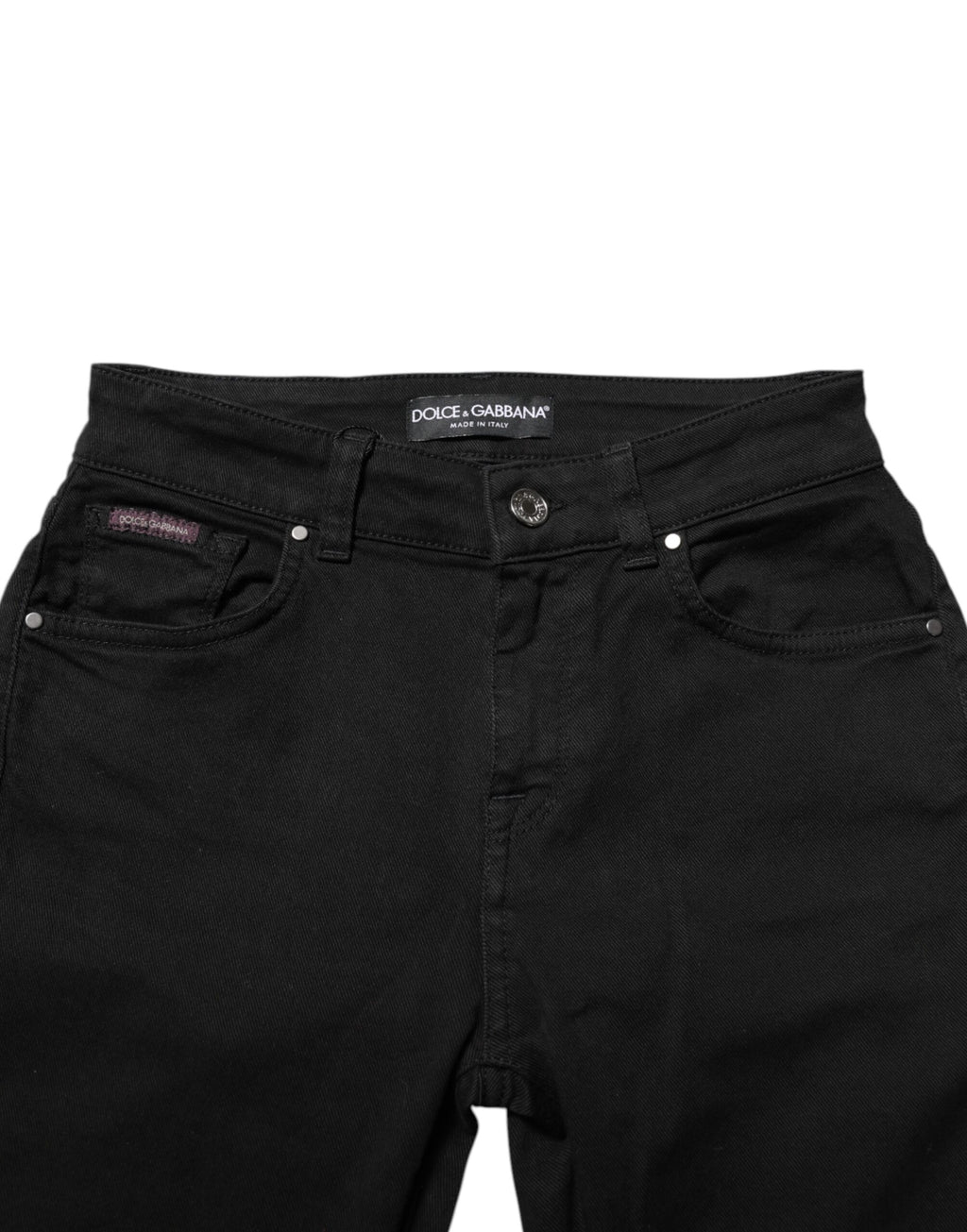 Dolce & Gabbana Black Mid-Rise Cotton Skinny Denim Jeans