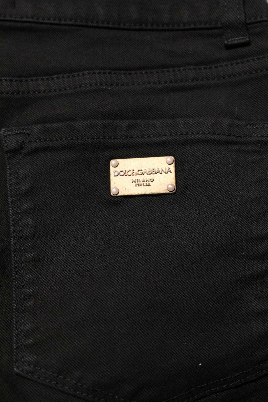 Dolce & Gabbana Black Mid-Rise Cotton Skinny Denim Jeans