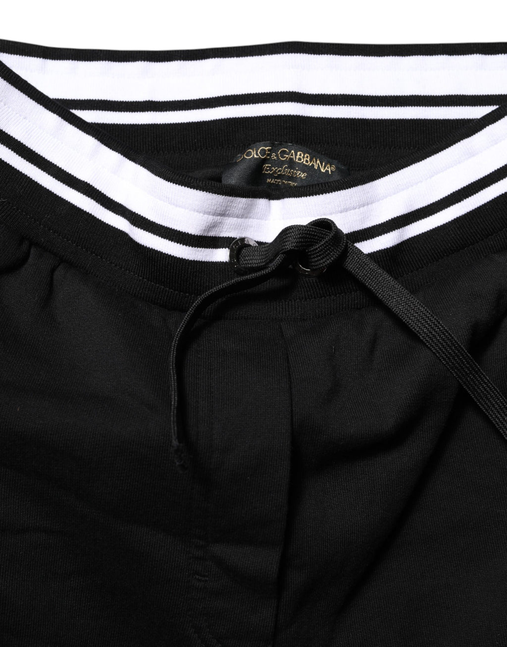 Dolce & Gabbana Schwarze Baumwoll-Jogger-Hose mit mittlerer Taille