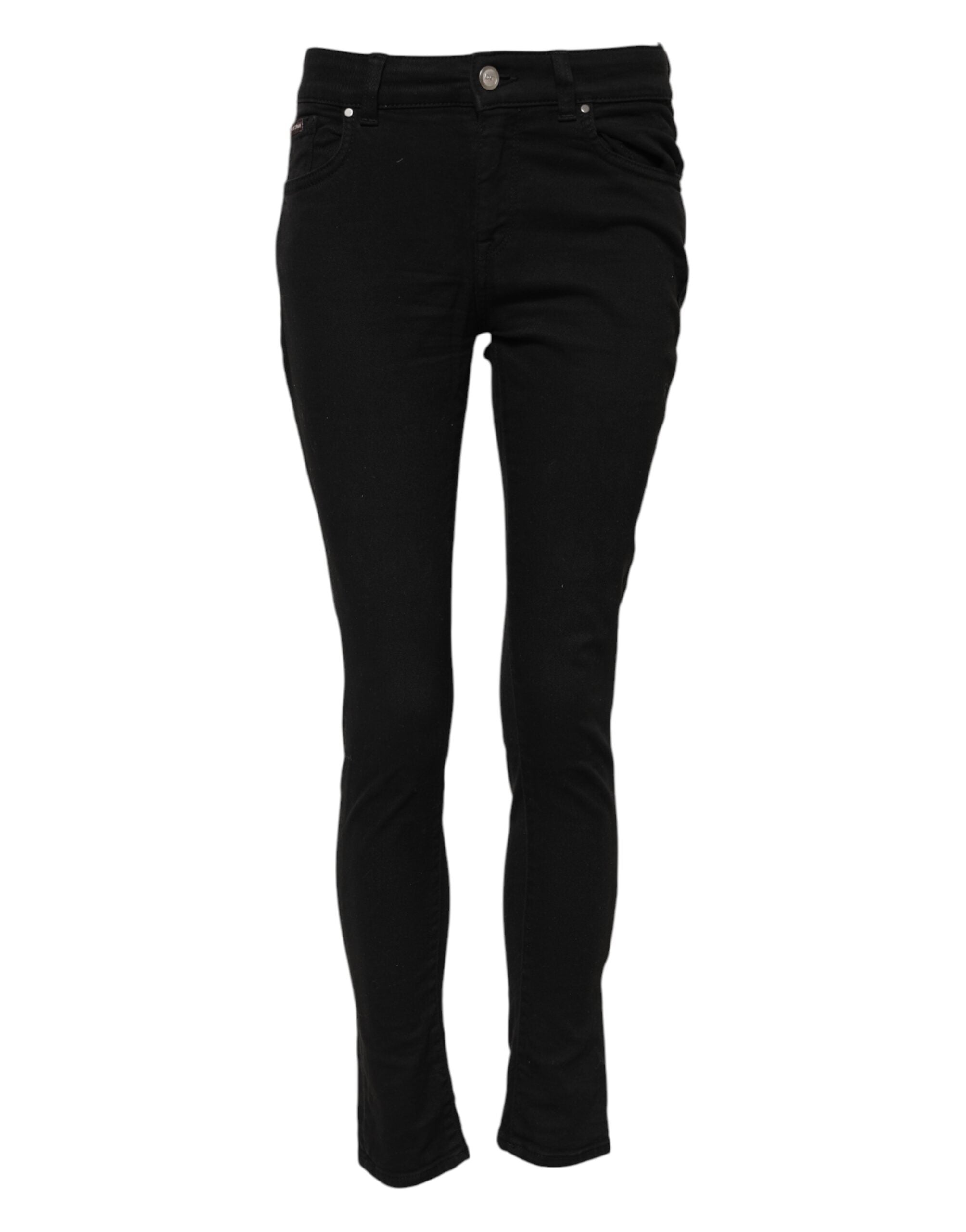 Dolce & Gabbana Black Mid-Rise Cotton Skinny Denim Jeans