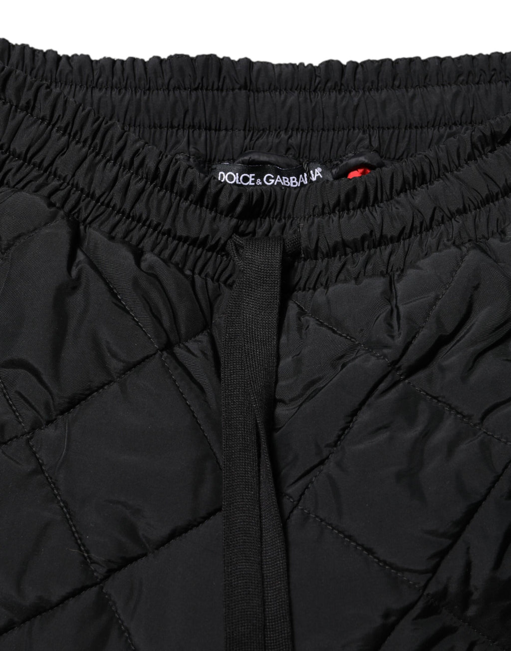 Dolce & Gabbana Schwarze gesteppte Joggerhose mit mittlerer Taille