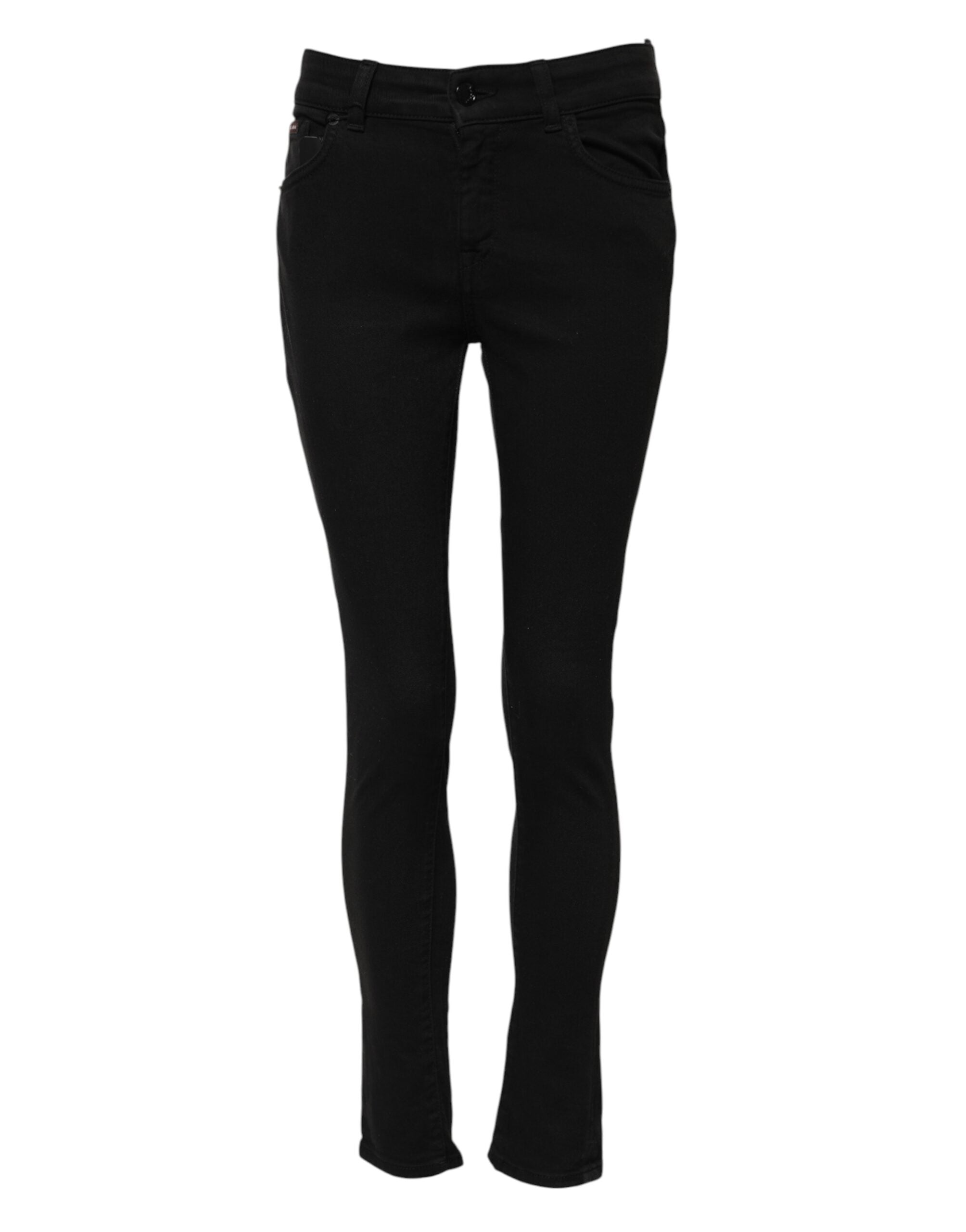 Dolce & Gabbana Black Mid-Rise Cotton Skinny Denim Jeans