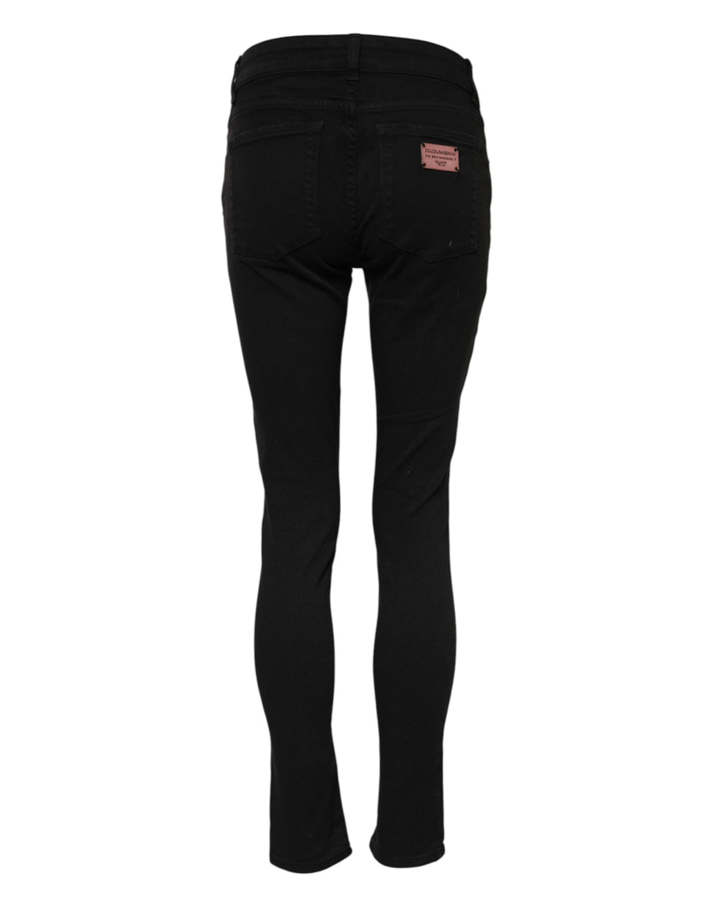 Dolce & Gabbana Black Mid-Rise Cotton Skinny Denim Jeans