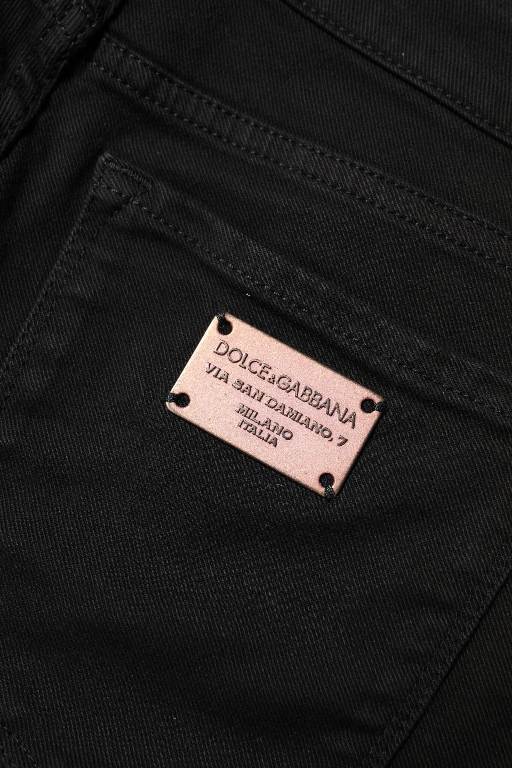 Dolce & Gabbana Black Mid-Rise Cotton Skinny Denim Jeans