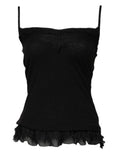 Scervino Street Schwarzes ärmelloses Tanktop aus Wolle mit quadratischem Ausschnitt