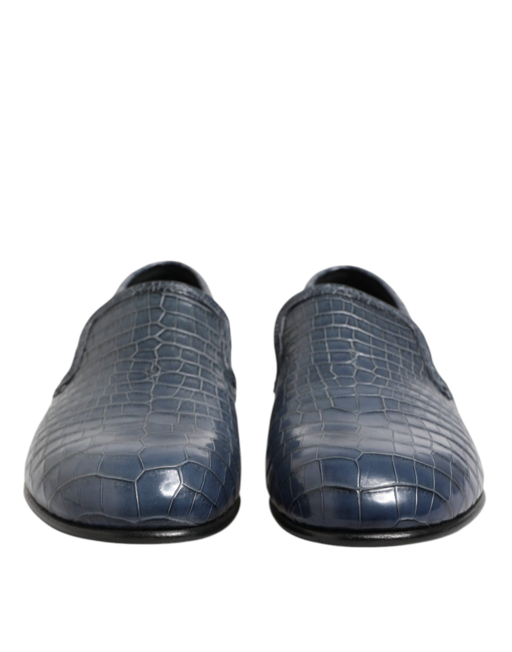 Dolce & Gabbana Blue Exotic Leather Slip On Loafers Men's Dress Shoes
