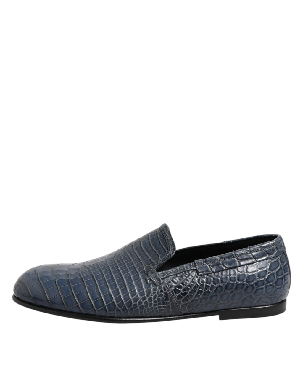Dolce & Gabbana Blue Exotic Leather Slip On Loafers Men's Dress Shoes