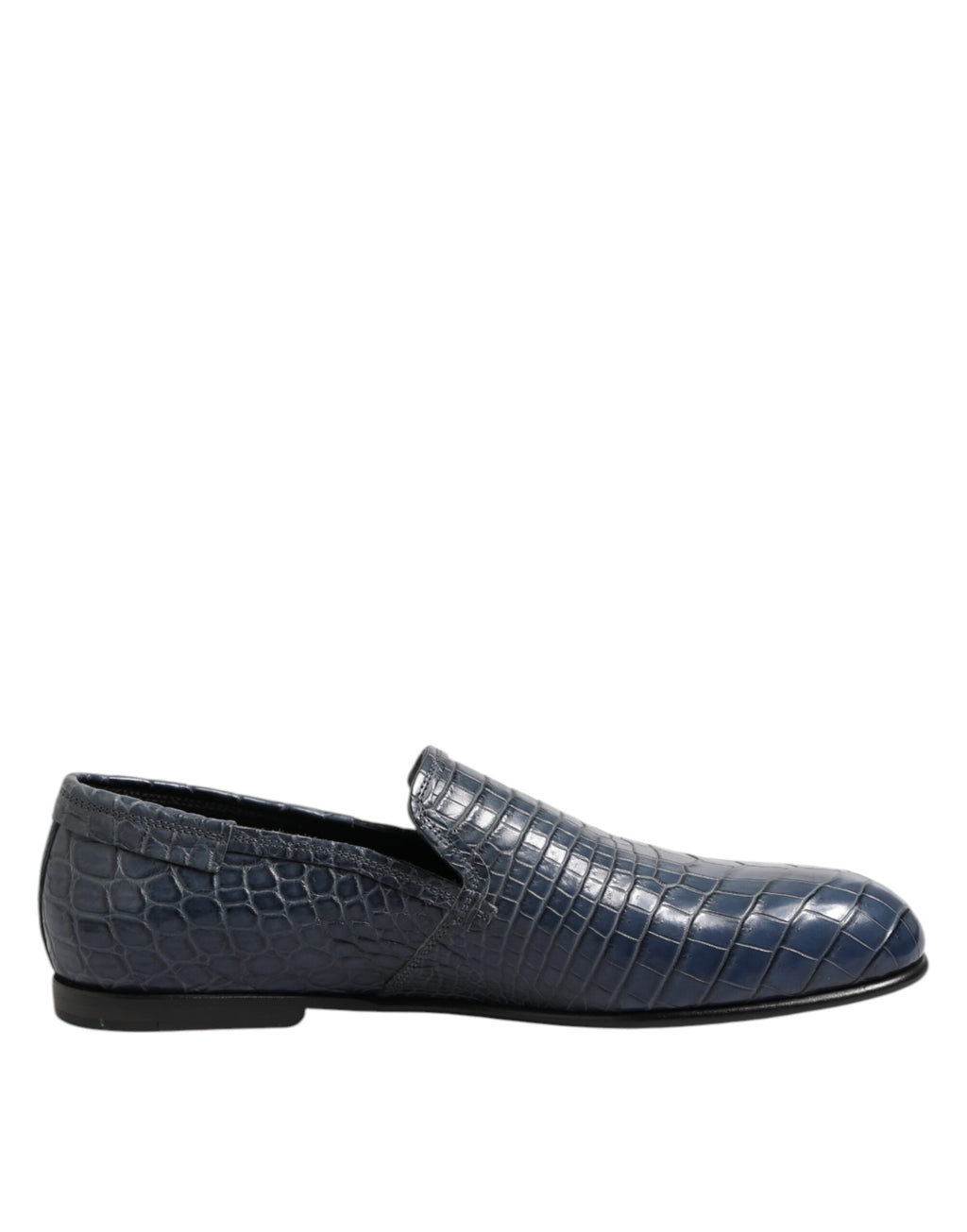 Dolce & Gabbana Blue Exotic Leather Slip On Loafers Men's Dress Shoes