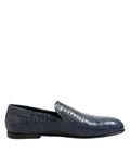 Dolce & Gabbana Blue Exotic Leather Slip On Loafers Men's Dress Shoes