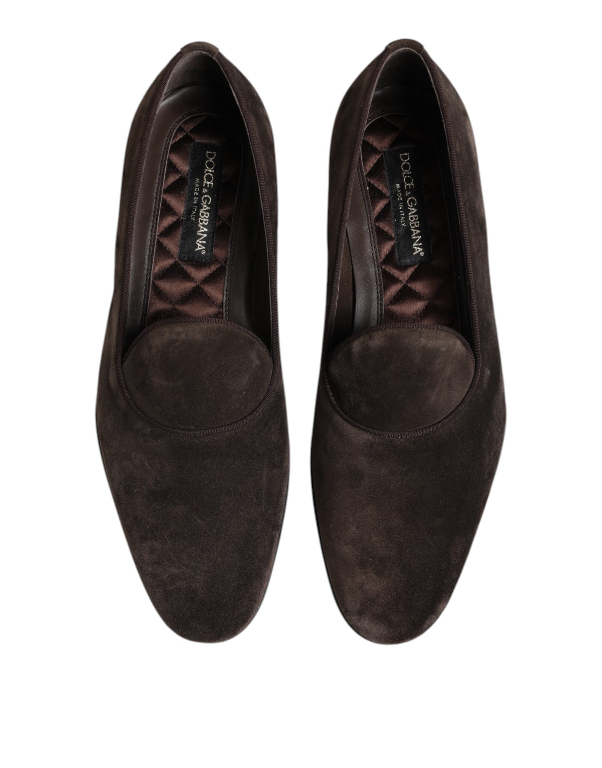 Dolce & Gabbana Brown Suede Leather Slipper Shoes