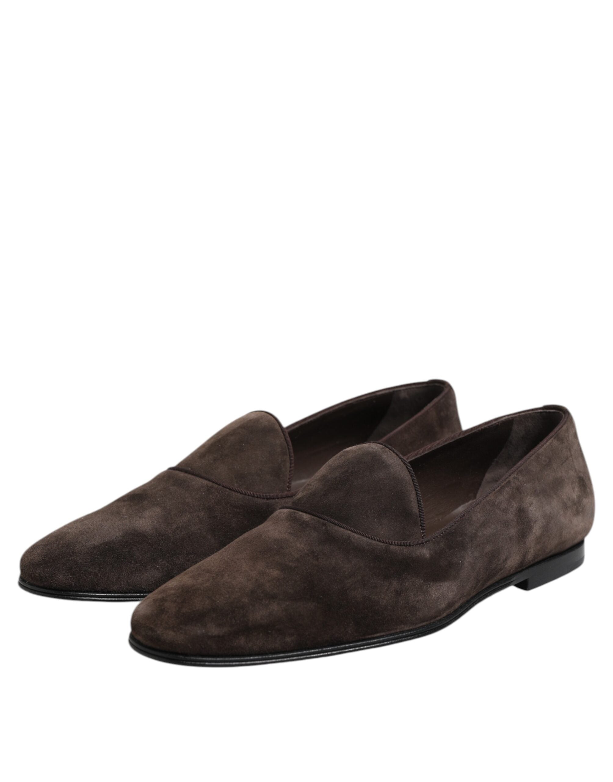 Dolce & Gabbana Brown Suede Leather Slipper Shoes