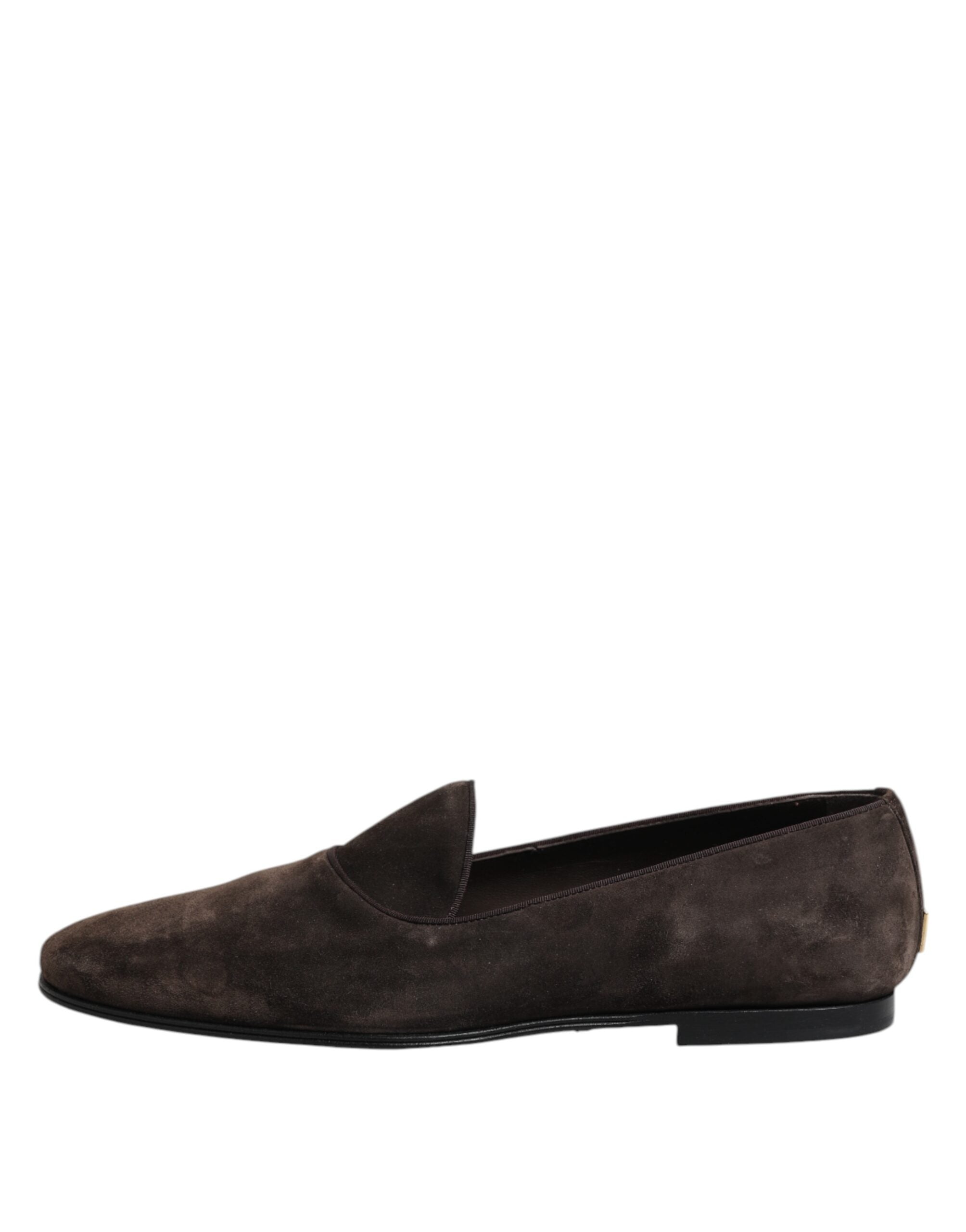 Dolce & Gabbana Brown Suede Leather Slipper Shoes