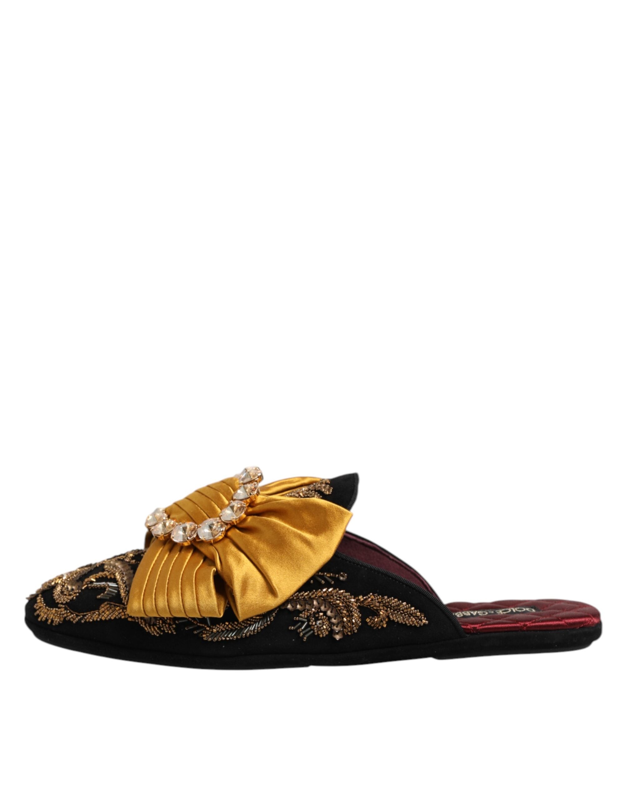 Dolce & Gabbana Multicolor verschönerte flache Sandalen Schuhe
