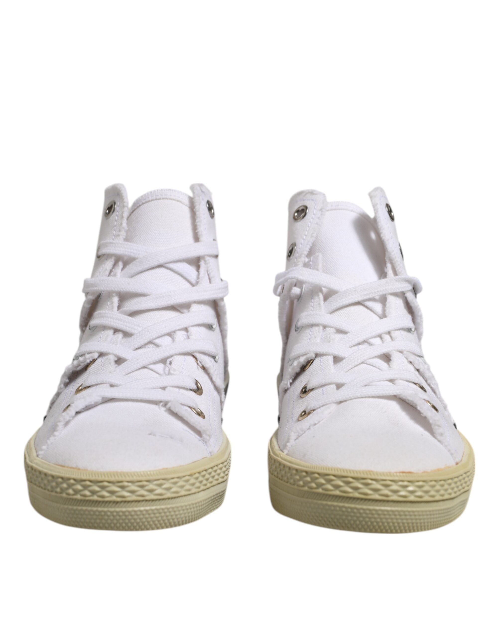 Maison Margiela White Lace Up Mid Top Women's Trainers Shoes