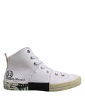 Maison Margiela White Lace Up Mid Top Women's Trainers Shoes