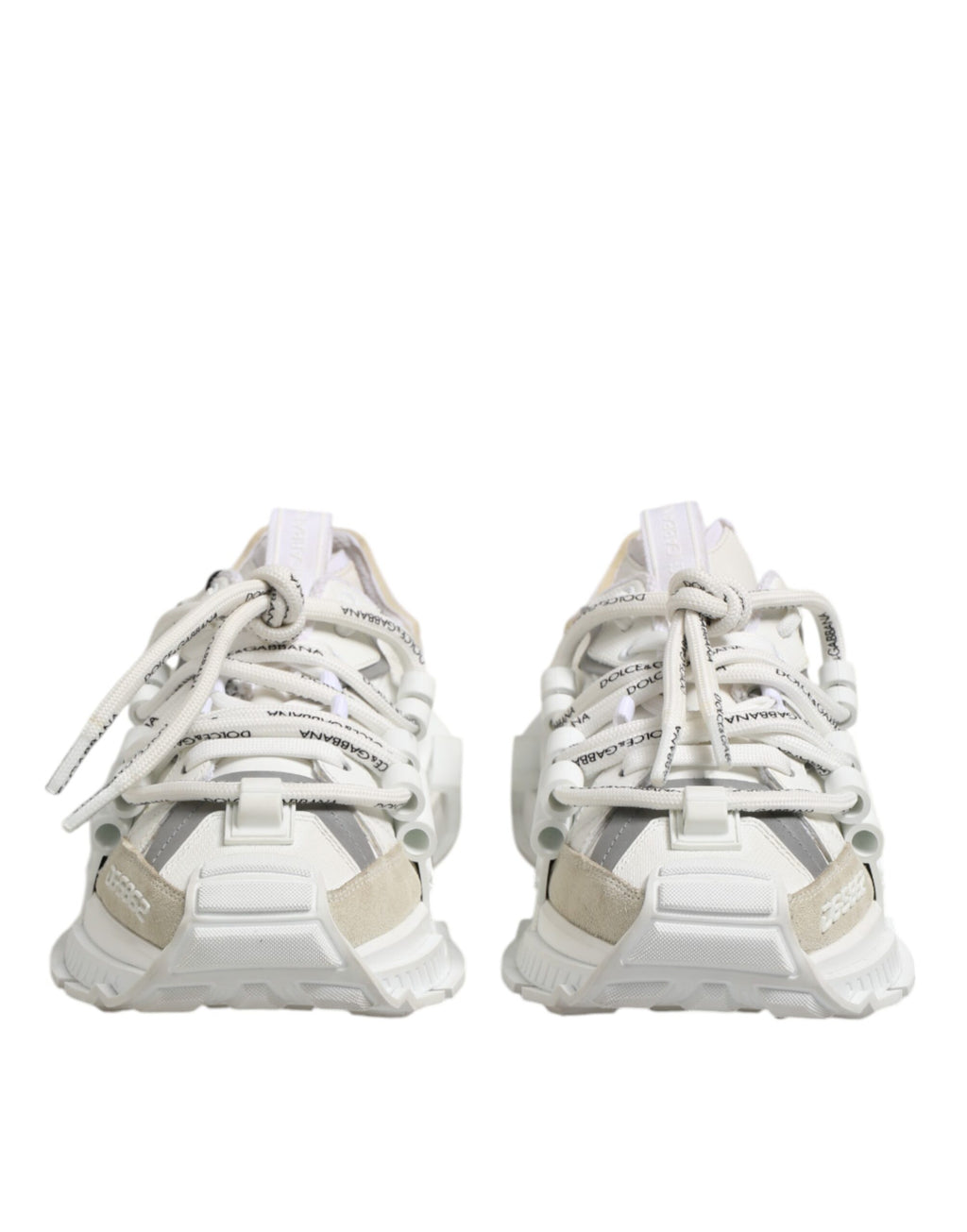 Dolce & Gabbana White Grey Low Top Space Sneakers Shoes