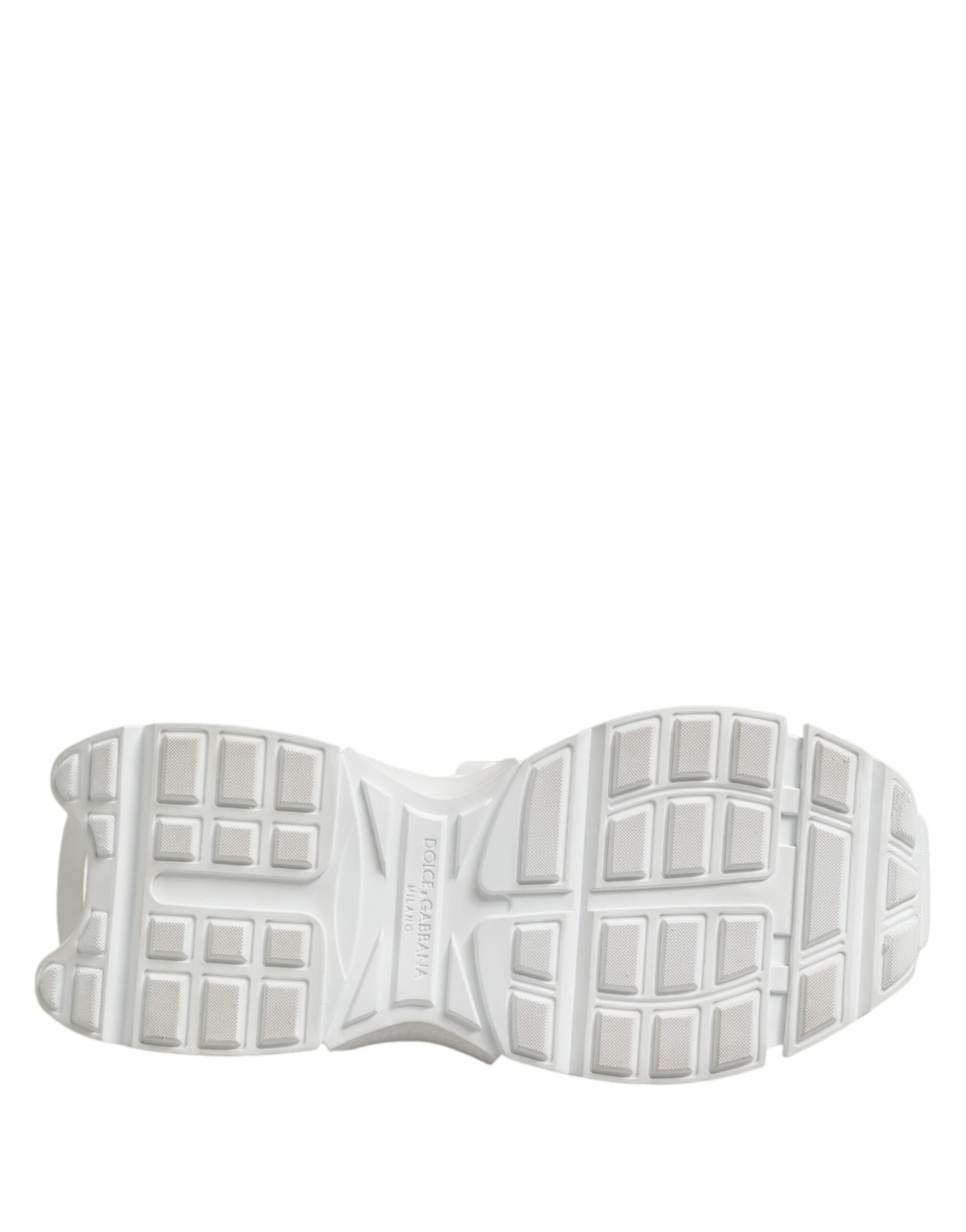 Dolce & Gabbana White Grey Low Top Space Sneakers Shoes
