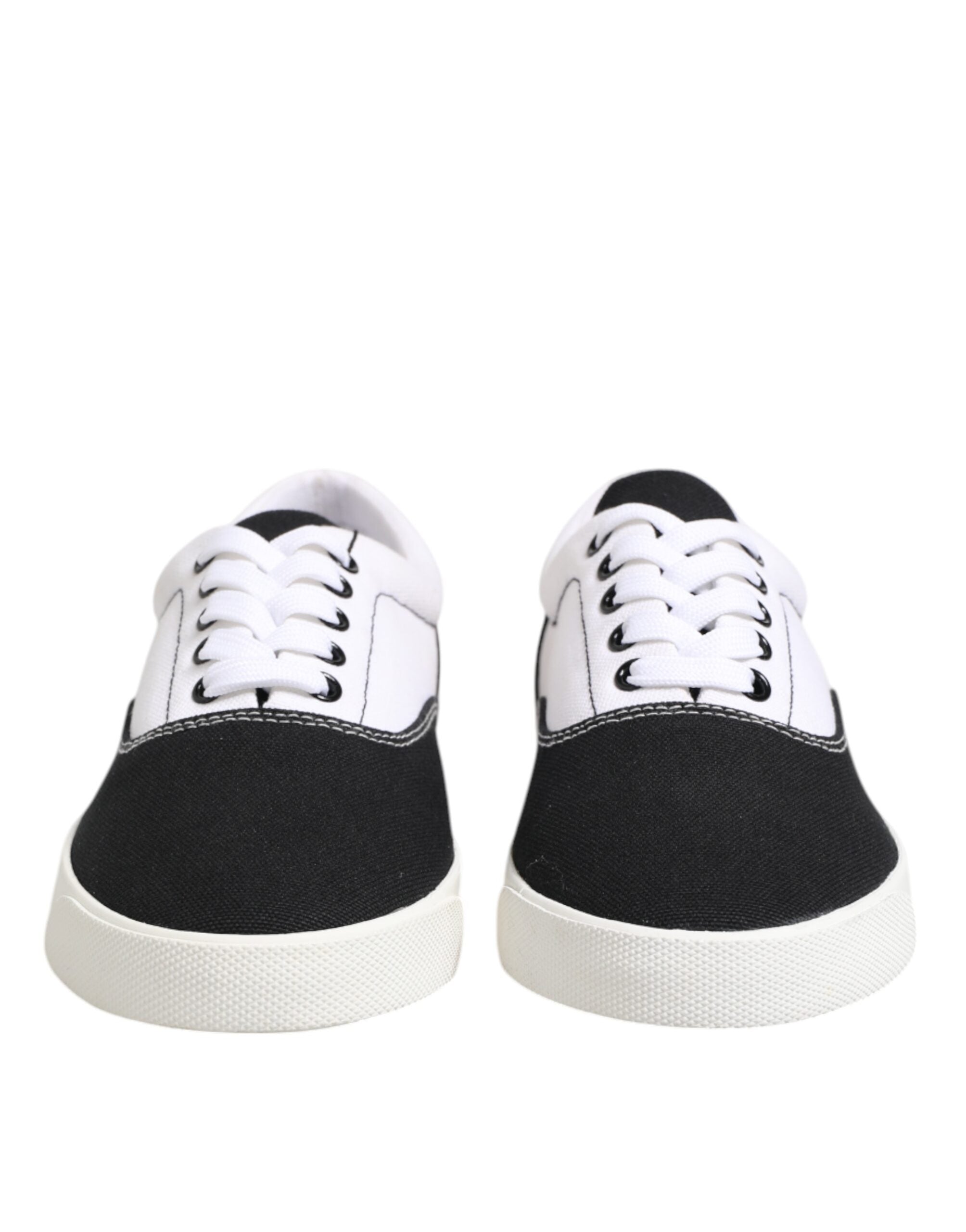 Dolce & Gabbana Black Cotton Canvas Lace Up Men's Sneakers Shoes