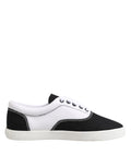 Dolce & Gabbana Black Cotton Canvas Lace Up Men's Sneakers Shoes