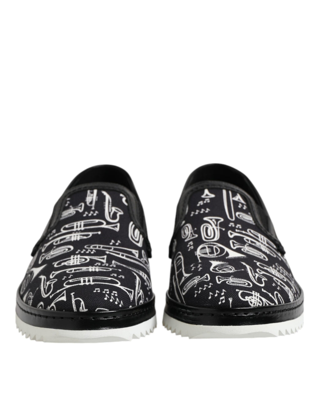 Dolce & Gabbana Black Slip-On Printed Men's Loafers Shoes