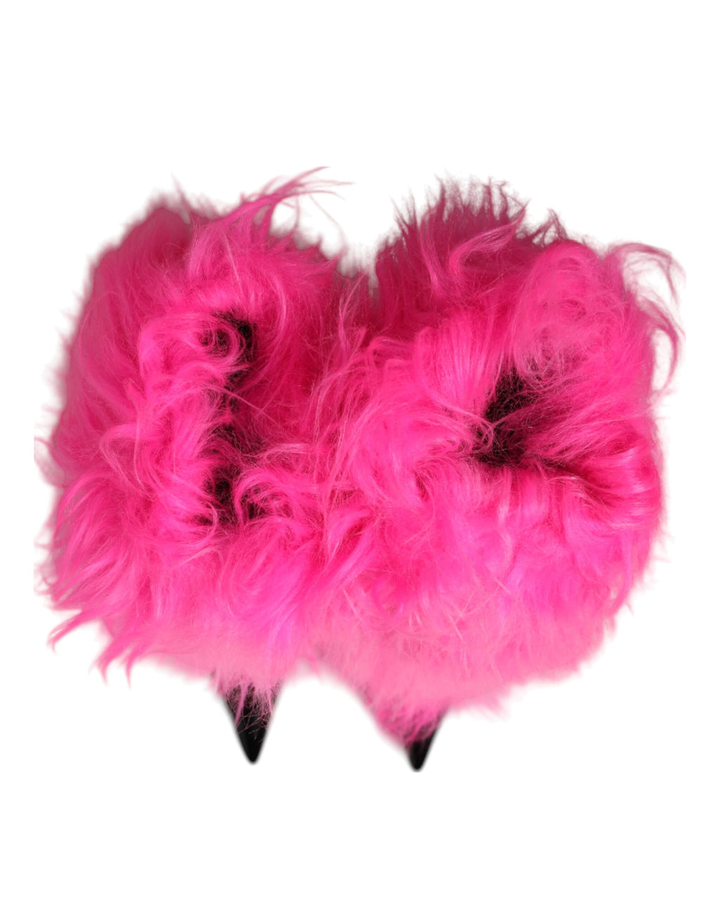 Dolce & Gabbana Pink Faux Fur Leather High Heel Boots Shoes