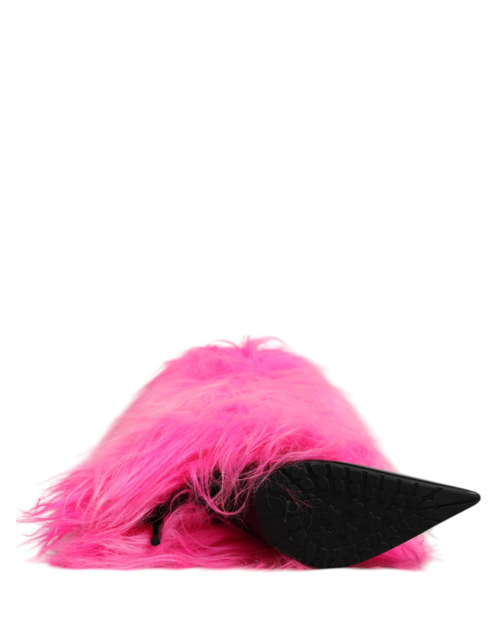 Dolce & Gabbana Pink Faux Fur Leather High Heel Boots Shoes