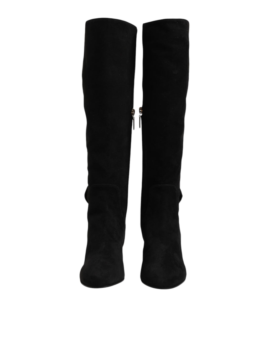 Dolce & Gabbana Black Suede Knee-High Boots Shoes