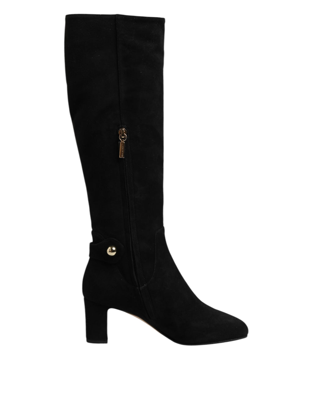 Dolce & Gabbana Black Suede Knee-High Boots Shoes