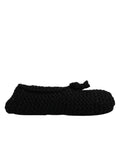 Dolce & Gabbana Schwarz Wolle Slip On Flats Ballerina Schuhe