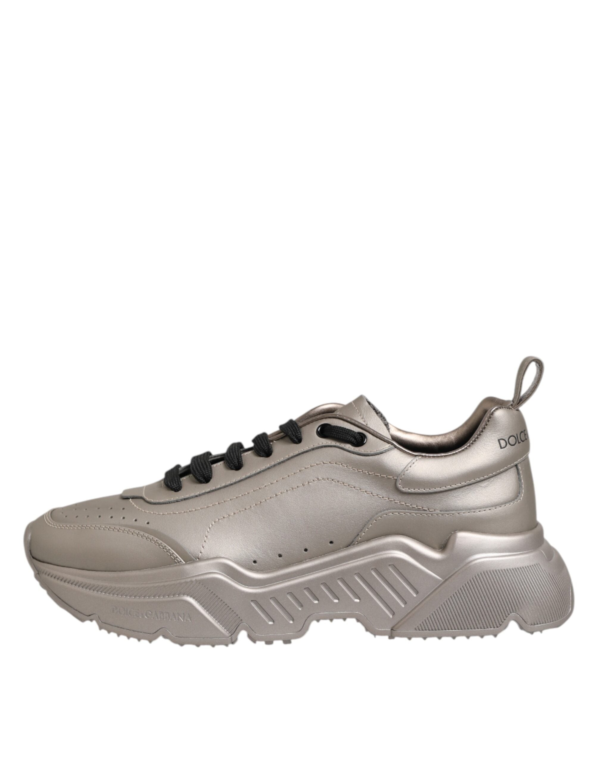 Dolce & Gabbana Silver DAYMASTER Leather Men's Trainers Shoes