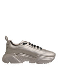 Dolce & Gabbana Silver DAYMASTER Leather Men's Trainers Shoes