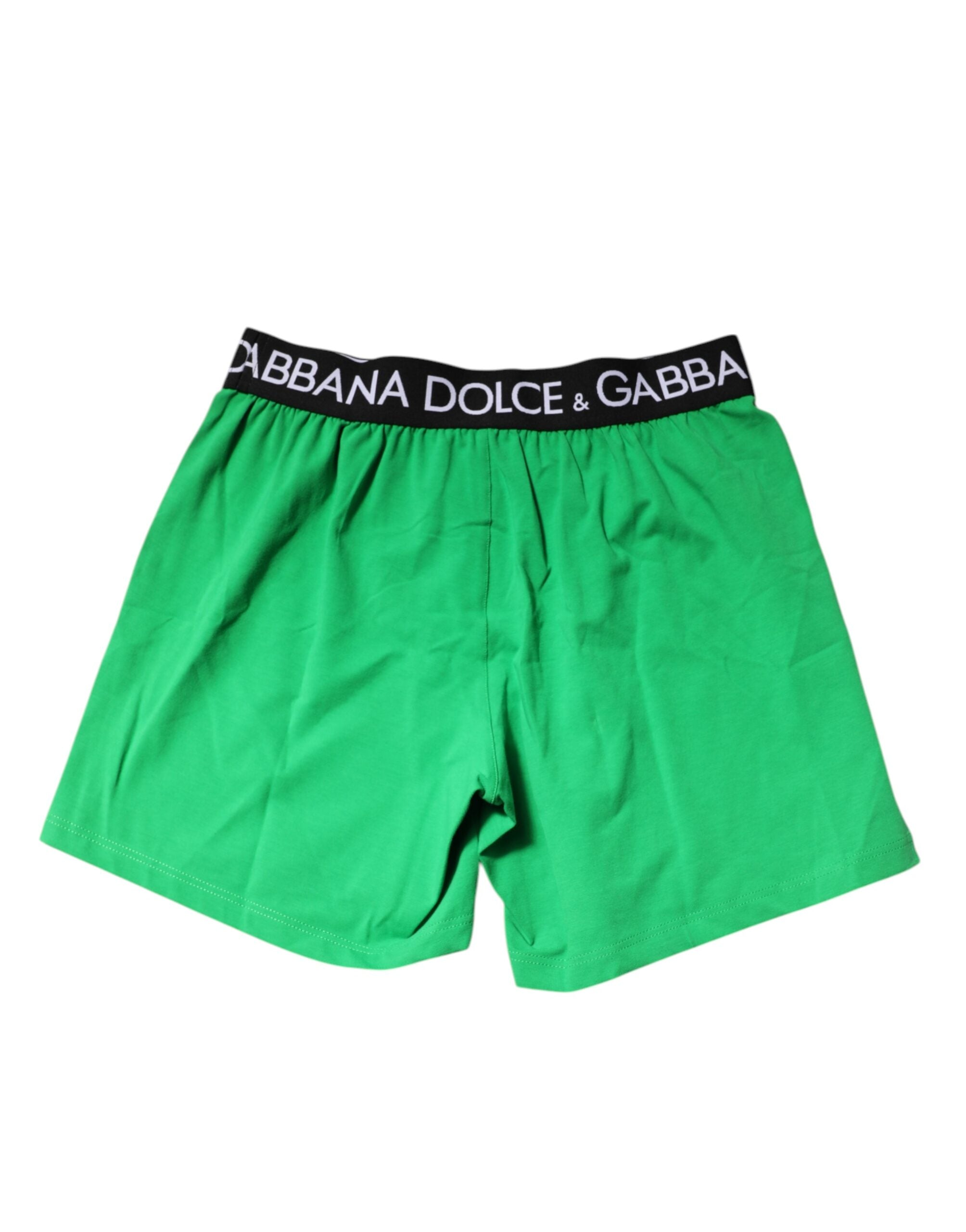 Dolce & Gabbana Green Cotton Boxer Shorts Regular Underwear
