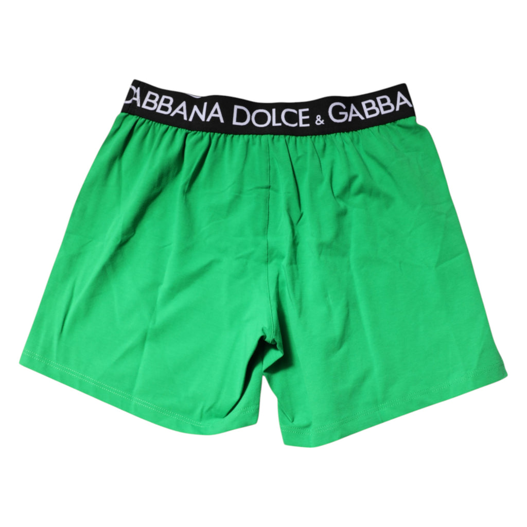 Dolce & Gabbana Green Cotton Boxer Shorts Regular Underwear