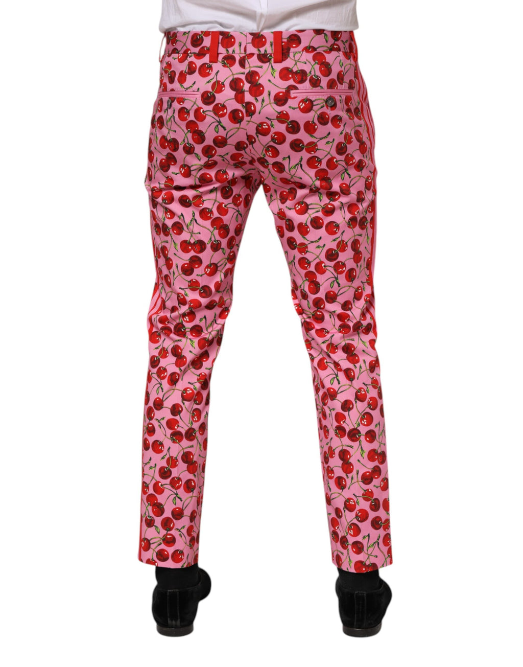 Dolce & Gabbana Rosa Kirschen Print Baumwolle Kleid Hose