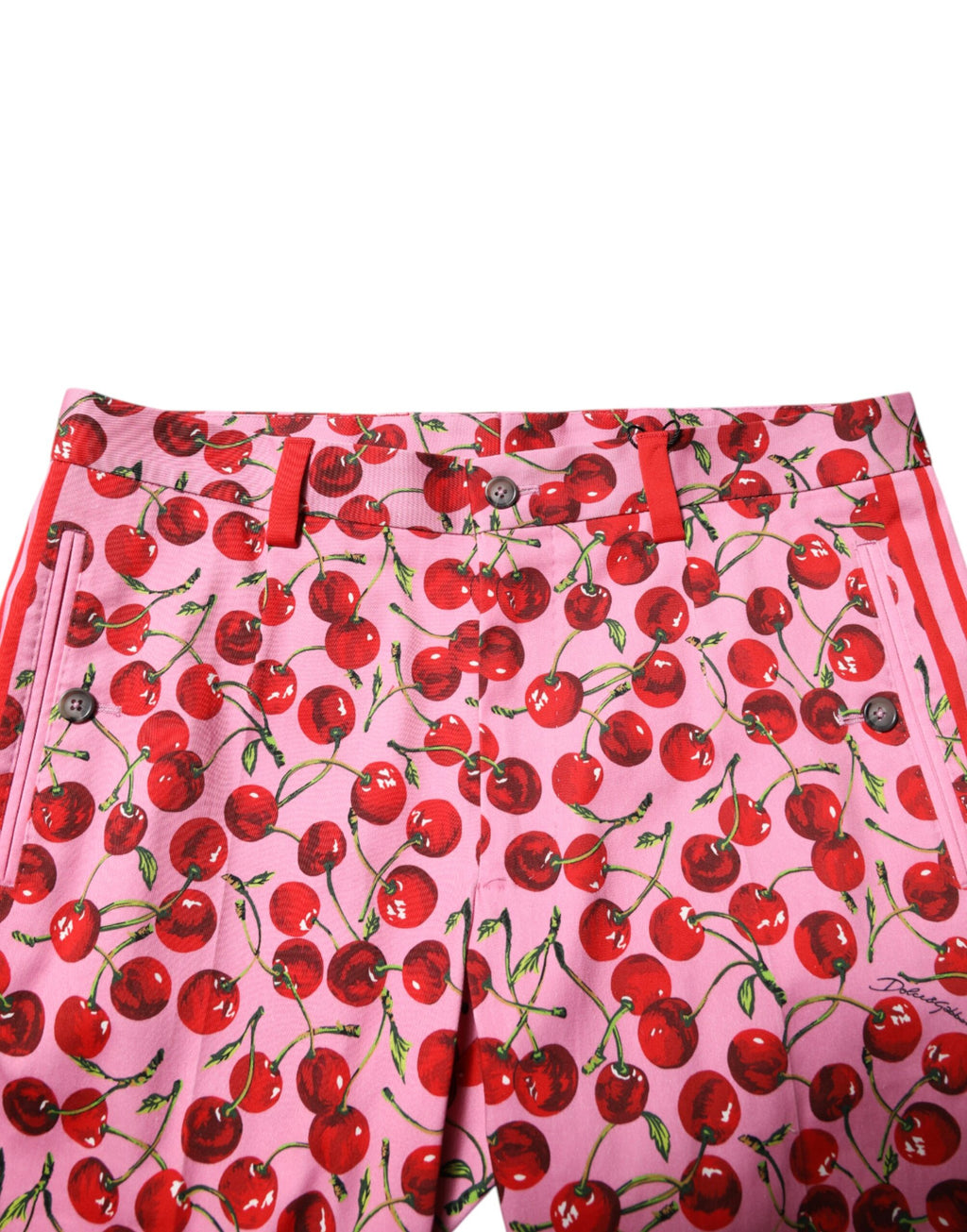 Dolce & Gabbana Rosa Kirschen Print Baumwolle Kleid Hose