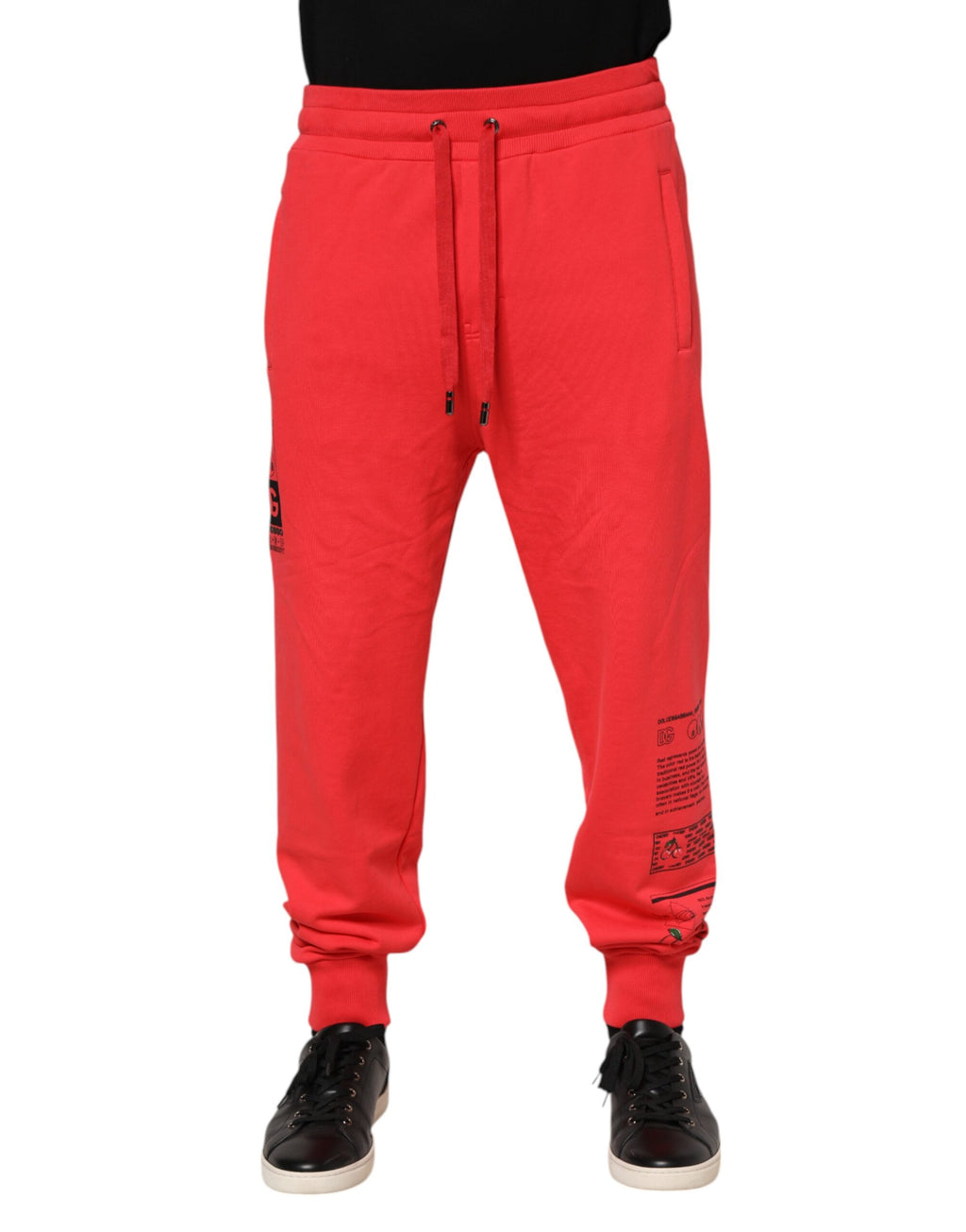 Dolce & Gabbana Red Cotton Men's Jogger Sweatpants