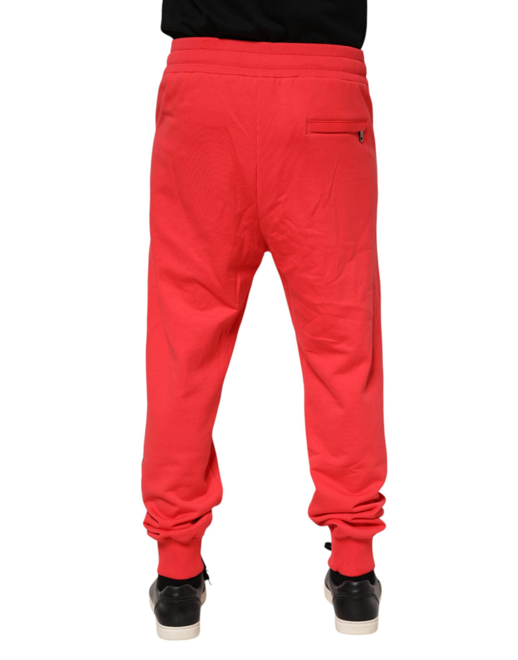Dolce & Gabbana Red Cotton Men's Jogger Sweatpants