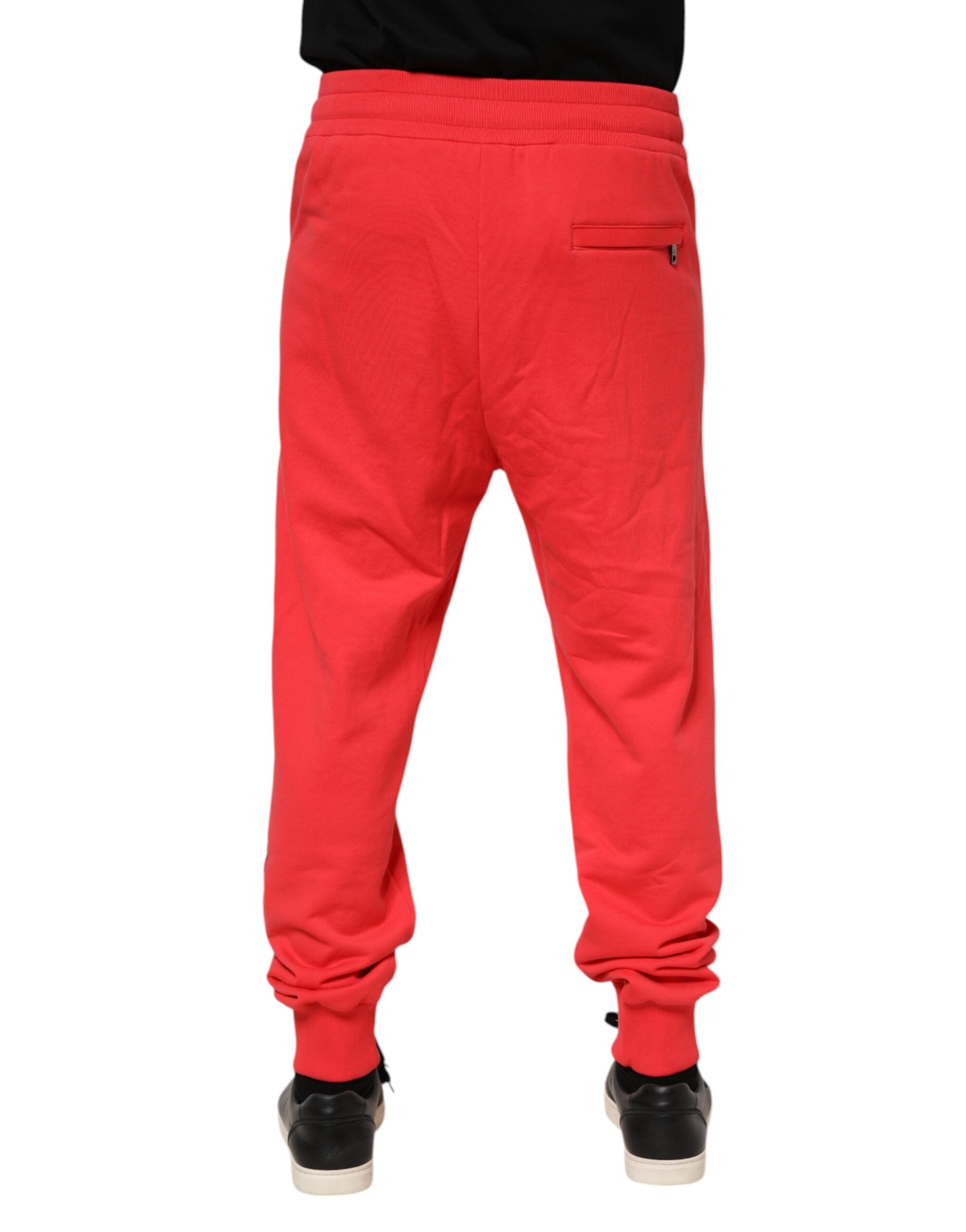 Dolce & Gabbana Red Cotton Men's Jogger Sweatpants