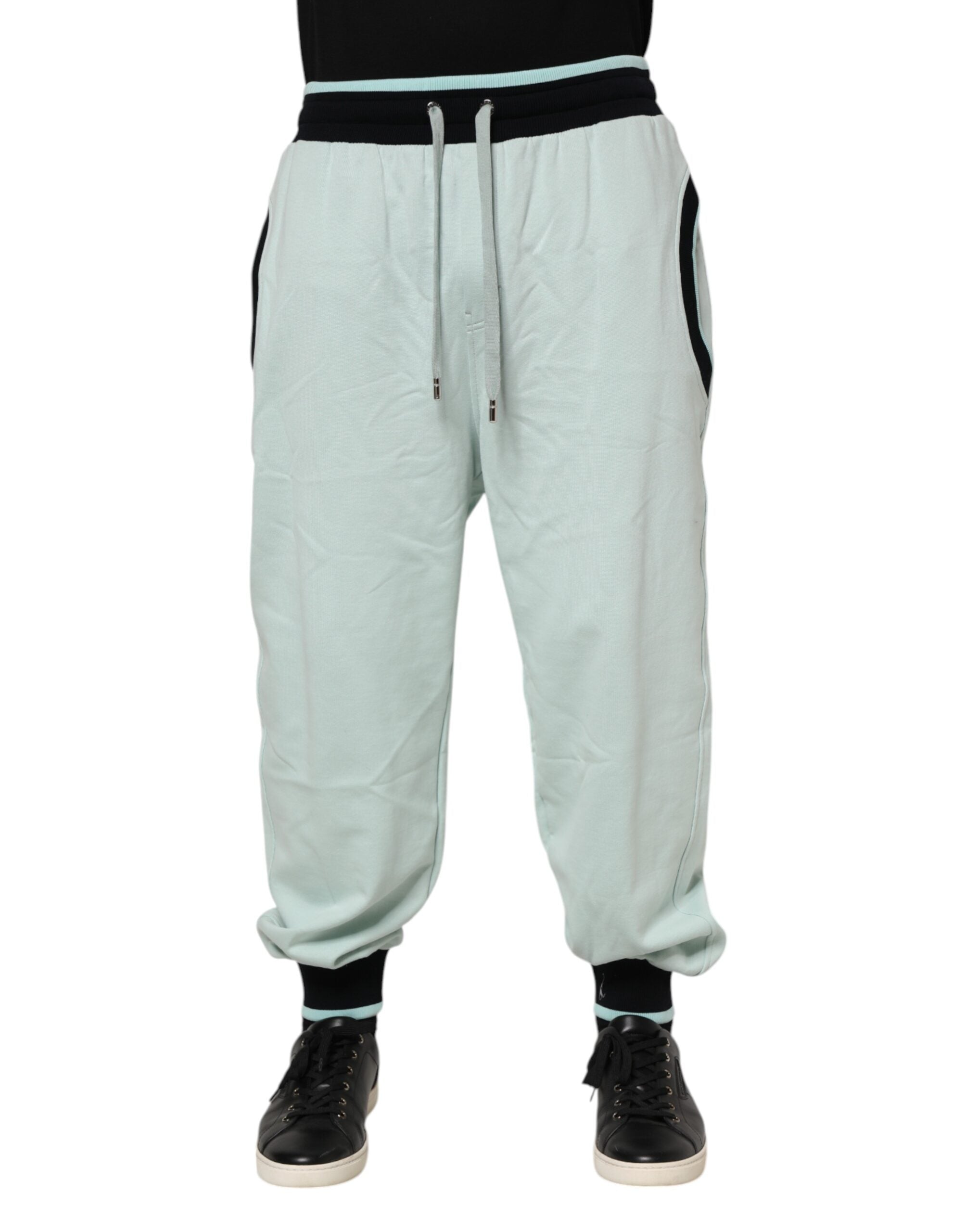 Dolce & Gabbana Light Green Cotton Men's Jogger Sweatpants Trousers