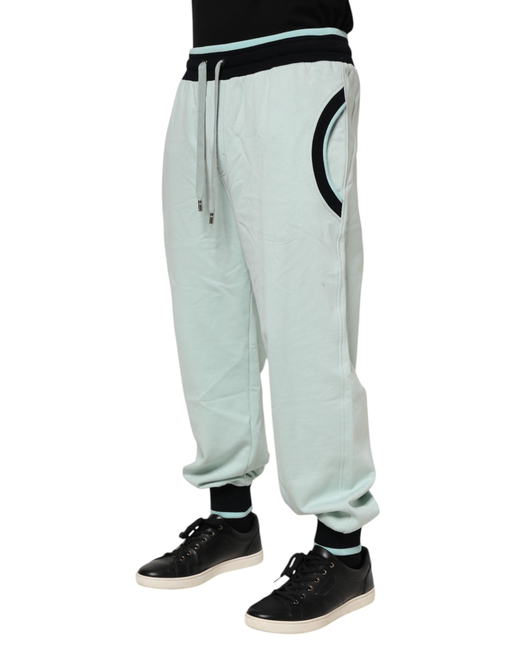 Dolce & Gabbana Light Green Cotton Men's Jogger Sweatpants Trousers