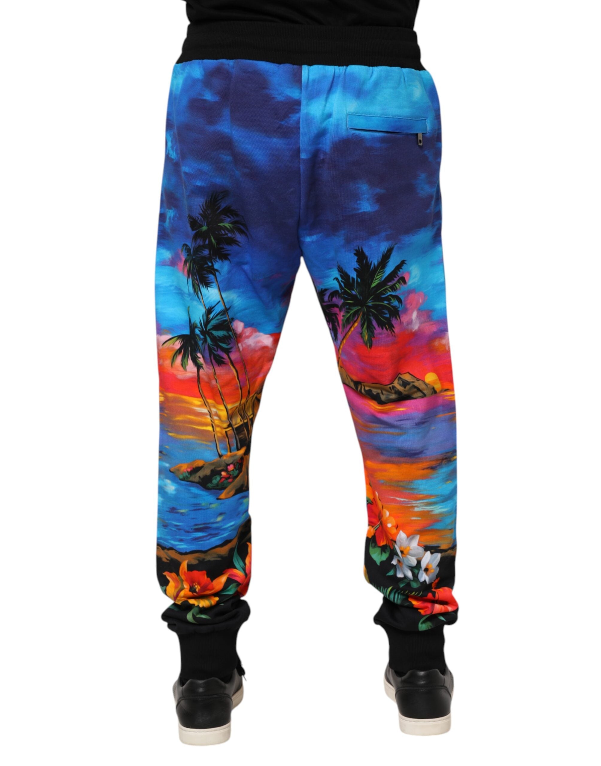 Dolce & Gabbana Blue Hawaii Print Jogging Pants