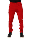 Dolce & Gabbana Red Viscose Logo Jogger Men's Jogging Pants Trousers
