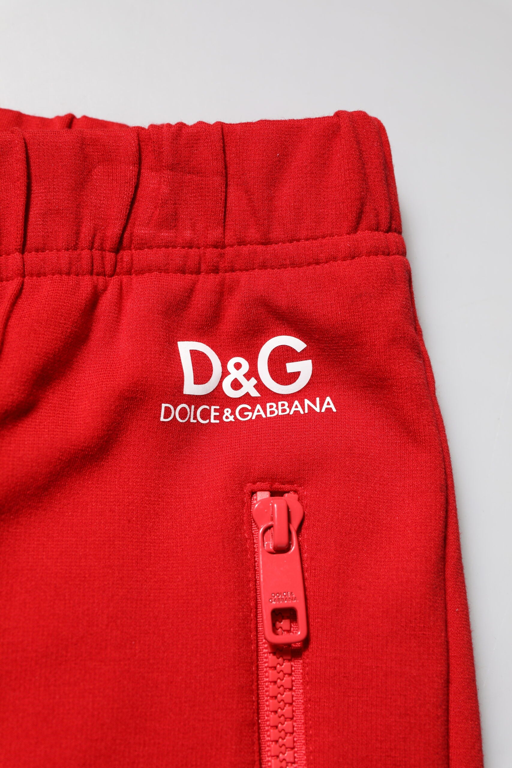 Dolce & Gabbana Red Viscose Logo Jogger Men's Jogging Pants Trousers