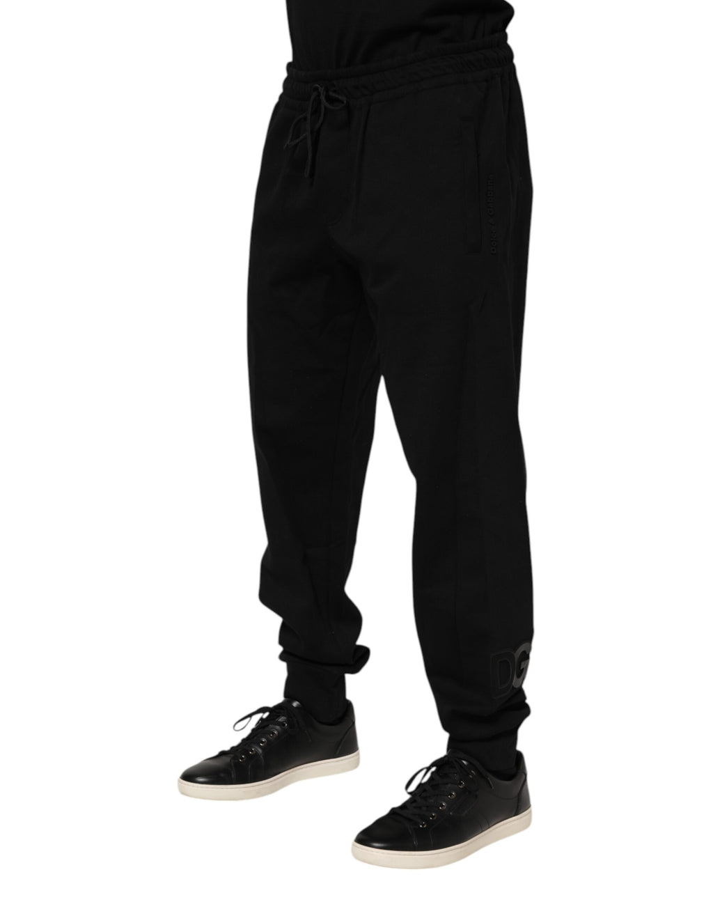 Dolce & Gabbana Black Cotton Men's Jogger Sweatpants Trousers