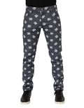 Dolce & Gabbana Dunkelgraue Logo-Baumwoll-Skinny Slim Denim Jeans