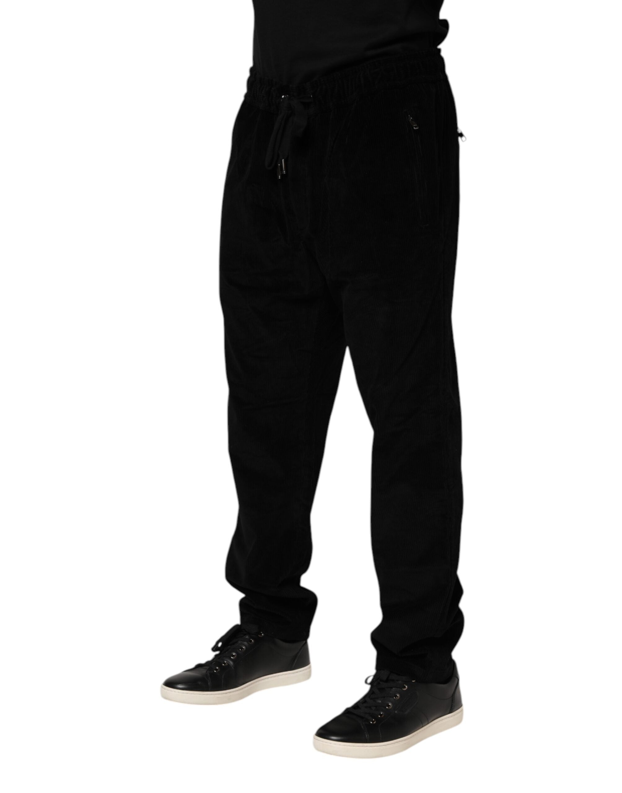 Dolce & Gabbana Black Cotton Men's Jogger Sweatpants Trousers